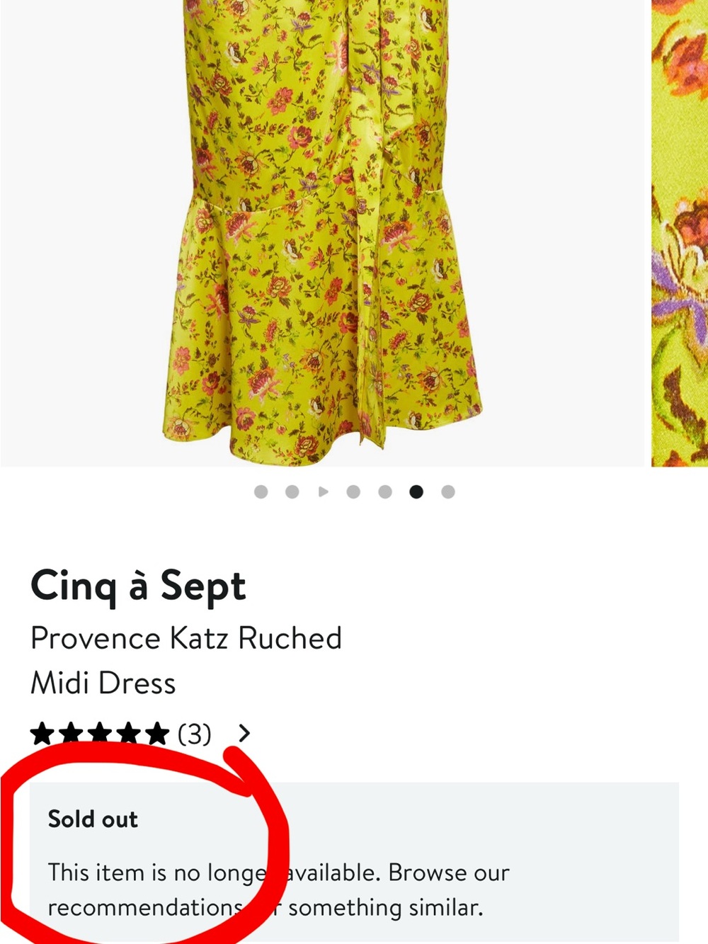 NWT Cinq à Sept Provence Katz Ruched Midi Dress sz 8 000/294 - Picture 6 of 16